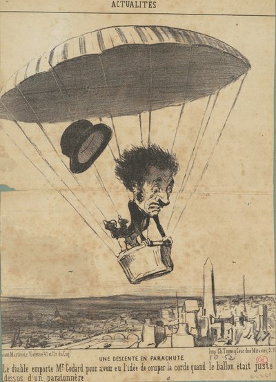 Una discesa in paracadute da Honoré Daumier