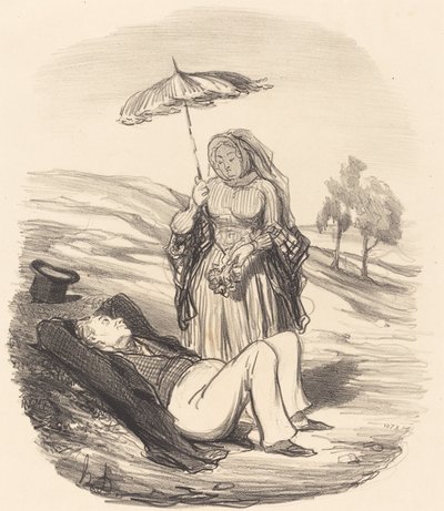 Una passeggiata coniugale da Honoré Daumier