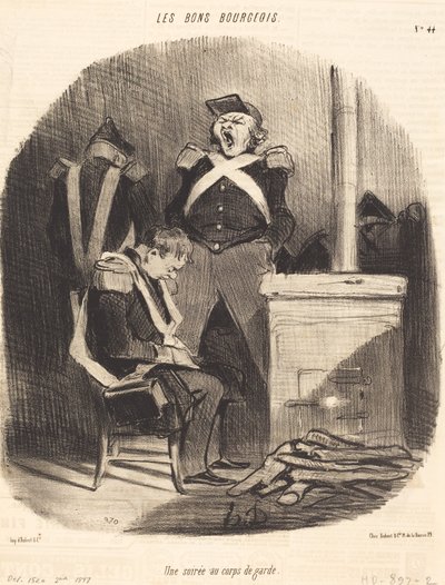 Una serata al corpo di guardia da Honoré Daumier