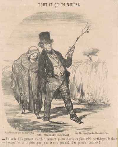 Una passeggiata coniugale da Honoré Daumier