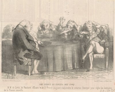 Una seduta del consiglio dei cinque da Honoré Daumier
