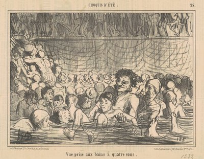 Vista presa ai bagni a quattro soldi da Honoré Daumier
