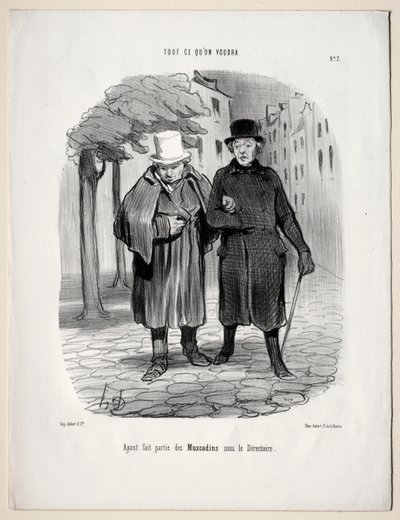 Quel che vuoi, tavola 7: Avendo preso la parte dei dandy sotto il Direttorio da Honoré Daumier