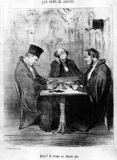 Quando il crimine non paga, tratto dalla serie "Gens de Justice", serie di caricature sulla Giustizia di Honore Daumier (1808-1879). "Charivari" da Honoré Daumier