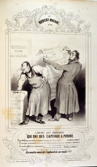 Illustrazioni su idee e leggende Philipon sotto il titolo Les Cent e Robert Macaire da Honoré Daumier