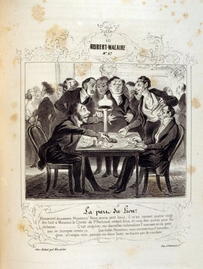 Illustrazioni su idee e leggende Philipon sotto il titolo Les Cent e Robert Macaire da Honoré Daumier