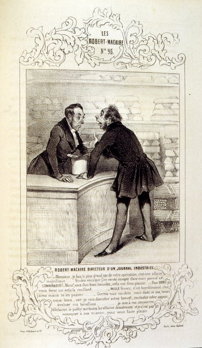 Illustrazioni su idee e leggende Philipon sotto il titolo Les Cent e Robert Macaire da Honoré Daumier