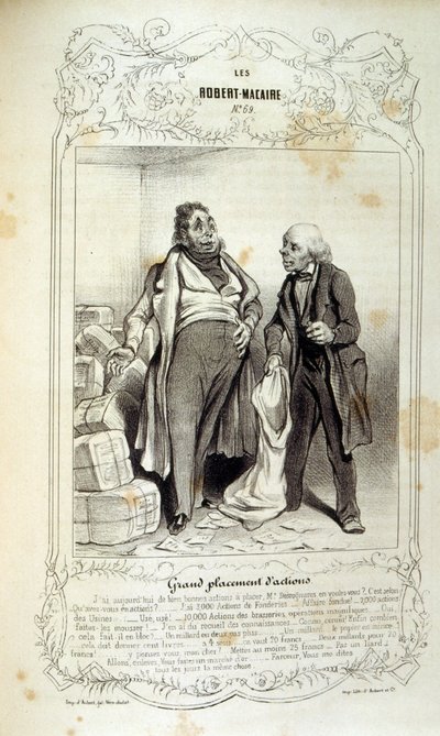 Illustrazioni su idee e leggende Philipon sotto il titolo Les Cent e Robert Macaire da Honoré Daumier