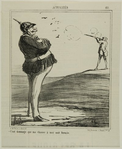 "Che peccato che non mi sia permesso di andare a caccia", targa 180 di Actualitiés da Honoré Victorin Daumier