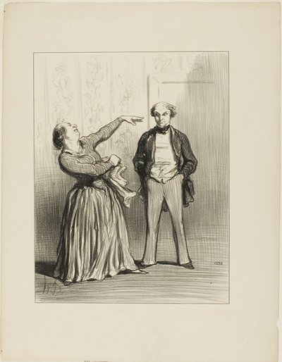 "- I mariti non sono davvero quello che un popolo vanitoso ama credere!", piatto 3 da Les Divorceuses da Honoré Victorin Daumier