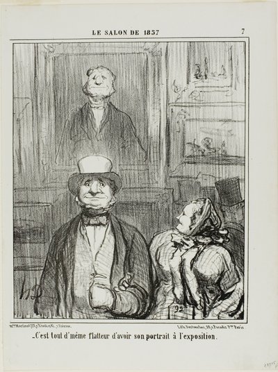 "È davvero lusinghiero che il proprio ritratto sia esposto al Salon", tavola 7 da Le Salon de 1857. da Honoré Victorin Daumier