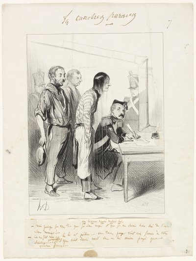 Un uomo salvato contro la sua volontà, settimo piatto da Les Canotiers Parisiens da Honoré Victorin Daumier