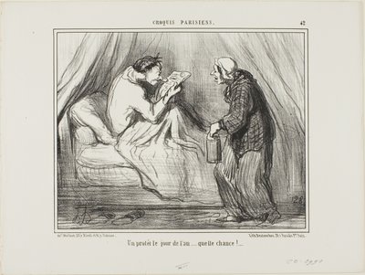 "Una protesta il giorno di Capodanno! Che fortuna! ...........," lastra 42 da Croquis Parisiens da Honoré Victorin Daumier