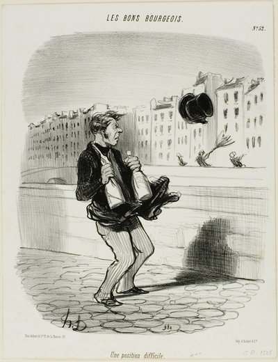 Una situazione imbarazzante, piatto 52 da Les Bons Bourgeois da Honoré Victorin Daumier