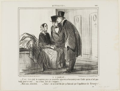 Al Teatro Odeon. "- La nuova produzione di TARTUFFE sembra essere molto buona, ma sono furioso per il fatto che non ci sia nessuna rappresentazione stasera... ci sono state restrizioni, presumo... - Ma no, Monsieur... - Beh, sono stato avvertito che sarebb da Honoré Victorin Daumier