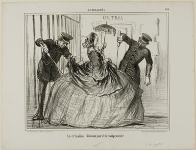 Le crinoline diventano improvvisamente sospette, piatto 419 di Actualités da Honoré Victorin Daumier