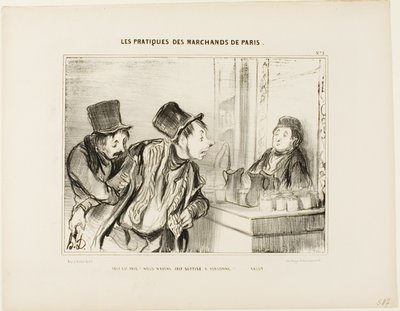 "Tutto pagato E non abbiamo insultato nessuno... Arrivederci", piatto 31 di Types Parisiens da Honoré Victorin Daumier