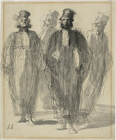 Quattro avvocati da Honoré Victorin Daumier