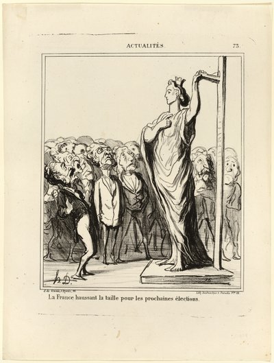 La Francia si prepara a far passare i suoi candidati sotto la misura degli standard, piatto 73 da Actualités da Honoré Victorin Daumier