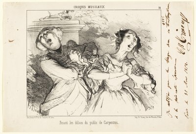 Regalare al pubblico le delizie di Carpentras, piatto 16 da Croquis Musicaux da Honoré Victorin Daumier