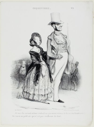 "Mi dico: qualcuno immaginerebbe che veniamo da Rue des Lombards Non sembriamo affatto dei pasticcieri", piatto 2 da Coquetry da Honoré Victorin Daumier