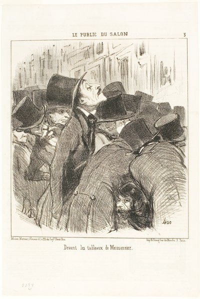 Davanti ai dipinti di Meissonnier, tavola 3 di Le Public Du Salon da Honoré Victorin Daumier