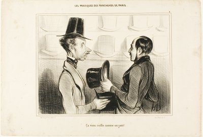 "Ti calza come un guanto!", piatto 34 di Types Parisiens da Honoré Victorin Daumier