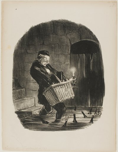È sconveniente affittare un appartamento vicino al fiume, targa 13 di Locataires et Propriétaires da Honoré Victorin Daumier