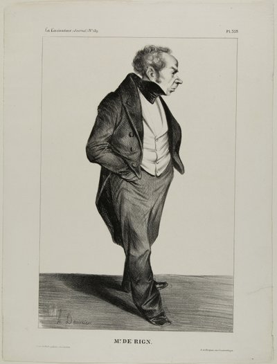 Mr. De Rign, piatto 333 di Cartooning Celebrities da Honoré Victorin Daumier