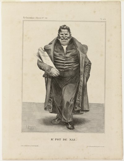 Mr. Pot De Naz..., piatto 270 di Cartooning Celebrities da Honoré Victorin Daumier