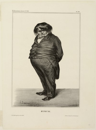 Il signor Prune, tavola 288 di Célébrités de la Caricature da Honoré Victorin Daumier