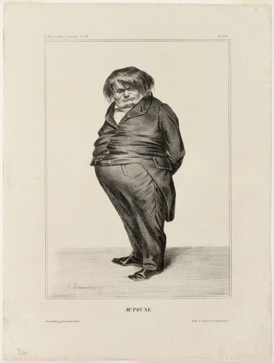 Il signor Prune, tavola 288 di Célébrités de la Caricature da Honoré Victorin Daumier