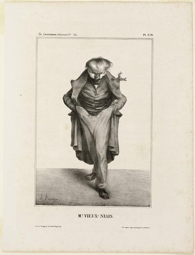 Il signor Vieux-Niais, lastra 278 da Célébrités de la Caricature da Honoré Victorin Daumier