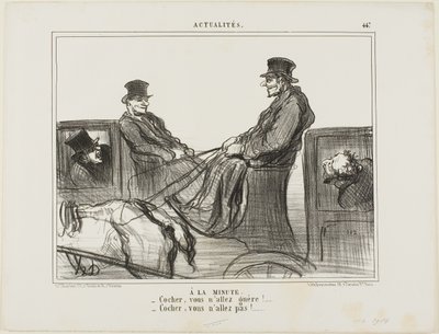 Pagato al minuto. "Autista, ti muovi a malapena! - Autista, non ti muovi affatto!", targa 447 da Actualités da Honoré Victorin Daumier