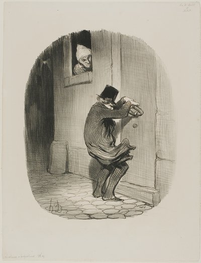 Mezzanotte passata, piatto 19 da Locataires et Propriétaires da Honoré Victorin Daumier