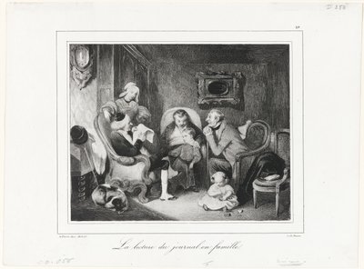 Lettura del giornale in famiglia da Honoré Victorin Daumier