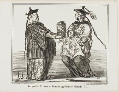 Strano... questo è ciò che i francesi chiamano "Chinois", piatto 21 da En Chine da Honoré Victorin Daumier