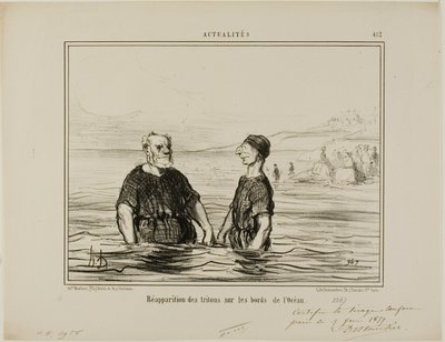 La ricomparsa dei Tritoni del mare, tavola 412 di Actualités da Honoré Victorin Daumier