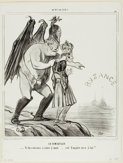 Il tentatore. "- Se acconsentirai ad appartenere a me... questo impero sarà tuo", tavola 40 da Actualités da Honoré Victorin Daumier