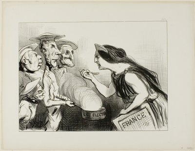 Troppi cuochi rovinano il brodo. "- Questo sa davvero di cattiva cucina", piatto 142 di Actualités da Honoré Victorin Daumier