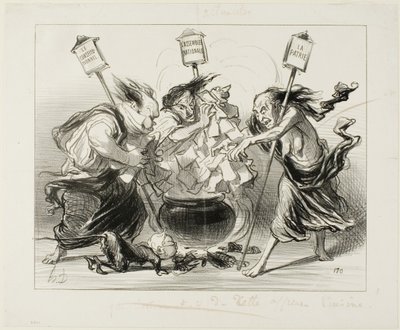 Troppi cuochi rovinano il brodo, piatto 129 di Actualités da Honoré Victorin Daumier