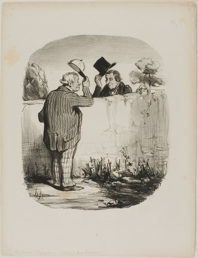 Due buoni vicini, piatto 25 di Locataires Et Propriétaires da Honoré Victorin Daumier