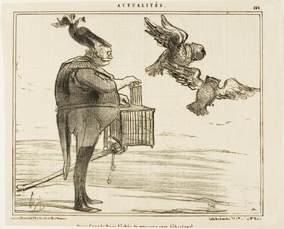 Due granduchi in partenza per Sebastopoli, lastra 166 da Actualités da Honoré Victorin Daumier