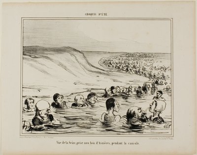 Veduta della Senna nei pressi di Asnières durante le giornate canicolari, tavola 2 da Croquis D
