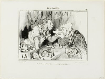 "Annusate la merce... prima di comprarla", piatto 32 da Types Parisiens da Honoré Victorin Daumier