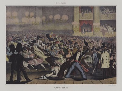 Galoppo Finale (litografia a colori) da Honore (after) Daumier