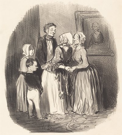 Al nuovo anno, visita... alla zia Rabourdin da Honoré Daumier