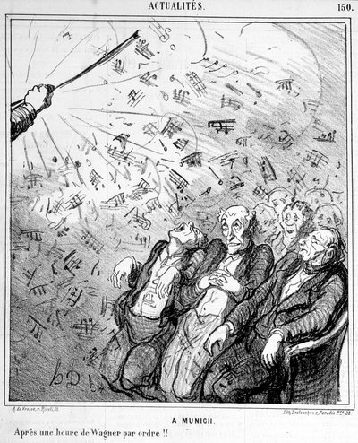 Caricatura sulla musica di Wagner - di Honoré Daumier da Honoré Daumier