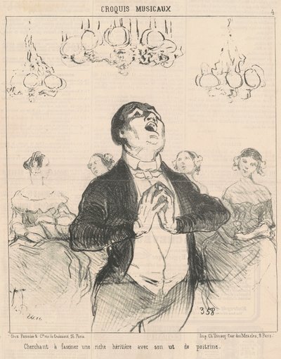 Cercando di affascinare una ricca ... da Honoré Daumier