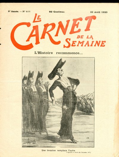 Copertina di "Le Carnet de la semaine", satirico in bianco e nero da Honoré Daumier